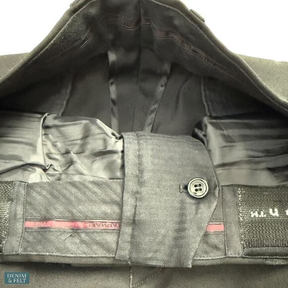 Louis Raphael Luxe Wool Pleated Dress Pants Hidden Waistband Black Classic 34x32 - Picture 8 of 12